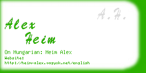 alex heim business card